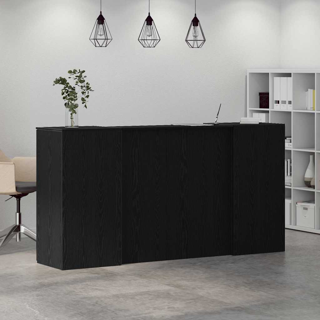 vidaXL Empfangstheke Schwarz Eichen-Optik 200x50x103,5cm Holzwerkstoff