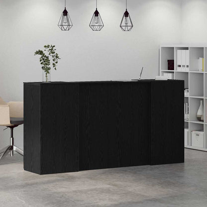 vidaXL Empfangstheke Schwarz Eichen-Optik 200x50x103,5cm Holzwerkstoff