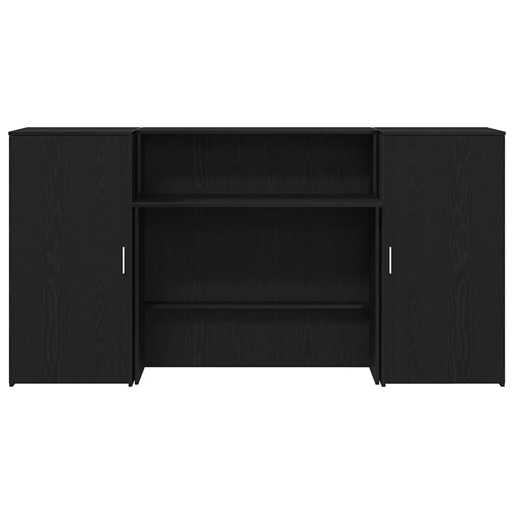 vidaXL Empfangstheke Schwarz Eichen-Optik 200x50x103,5cm Holzwerkstoff