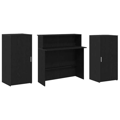 vidaXL Empfangstheke Schwarz Eichen-Optik 200x50x103,5cm Holzwerkstoff