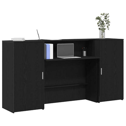 vidaXL Empfangstheke Schwarz Eichen-Optik 200x50x103,5cm Holzwerkstoff