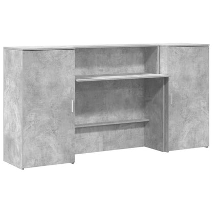 vidaXL Empfangstheke Betongrau 200x50x103,5 cm Holzwerkstoff
