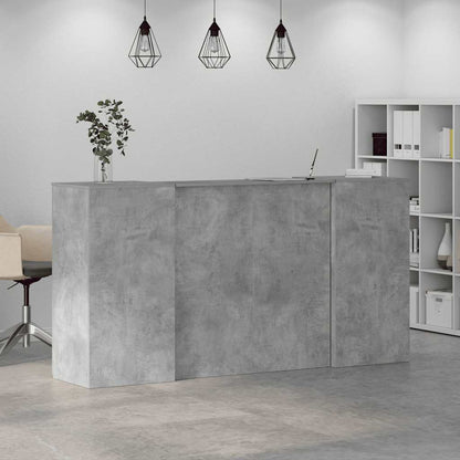 vidaXL Empfangstheke Betongrau 200x50x103,5 cm Holzwerkstoff