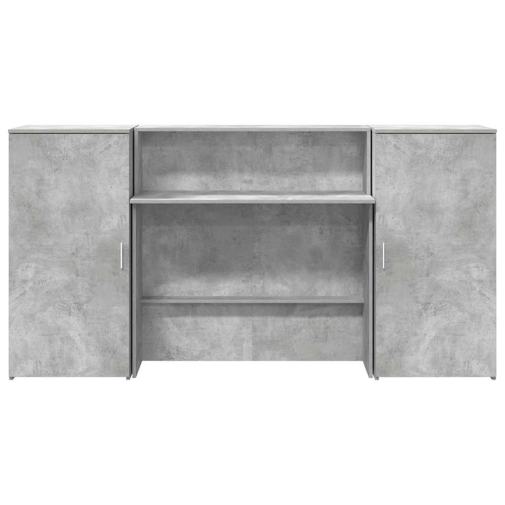 vidaXL Empfangstheke Betongrau 200x50x103,5 cm Holzwerkstoff