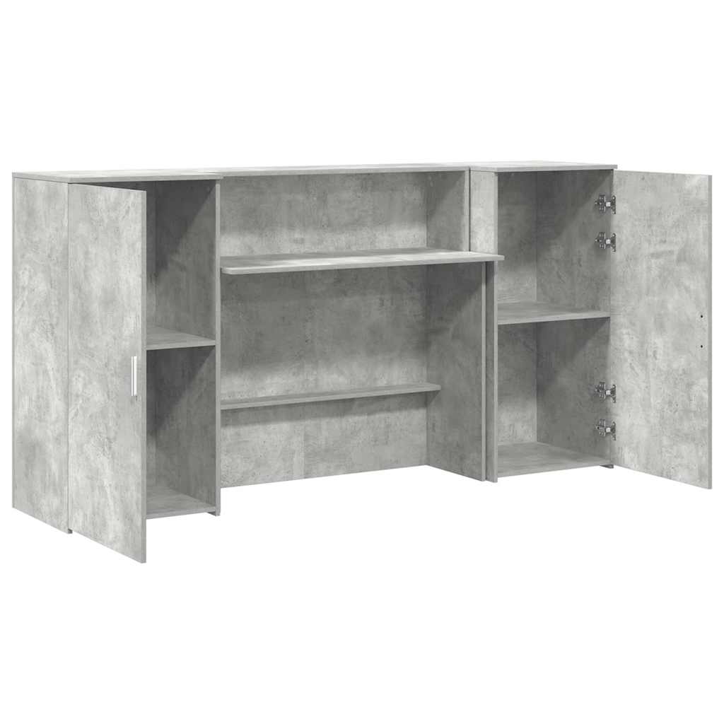 vidaXL Empfangstheke Betongrau 200x50x103,5 cm Holzwerkstoff