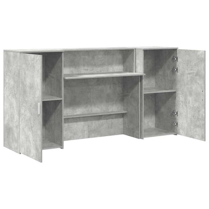 vidaXL Empfangstheke Betongrau 200x50x103,5 cm Holzwerkstoff