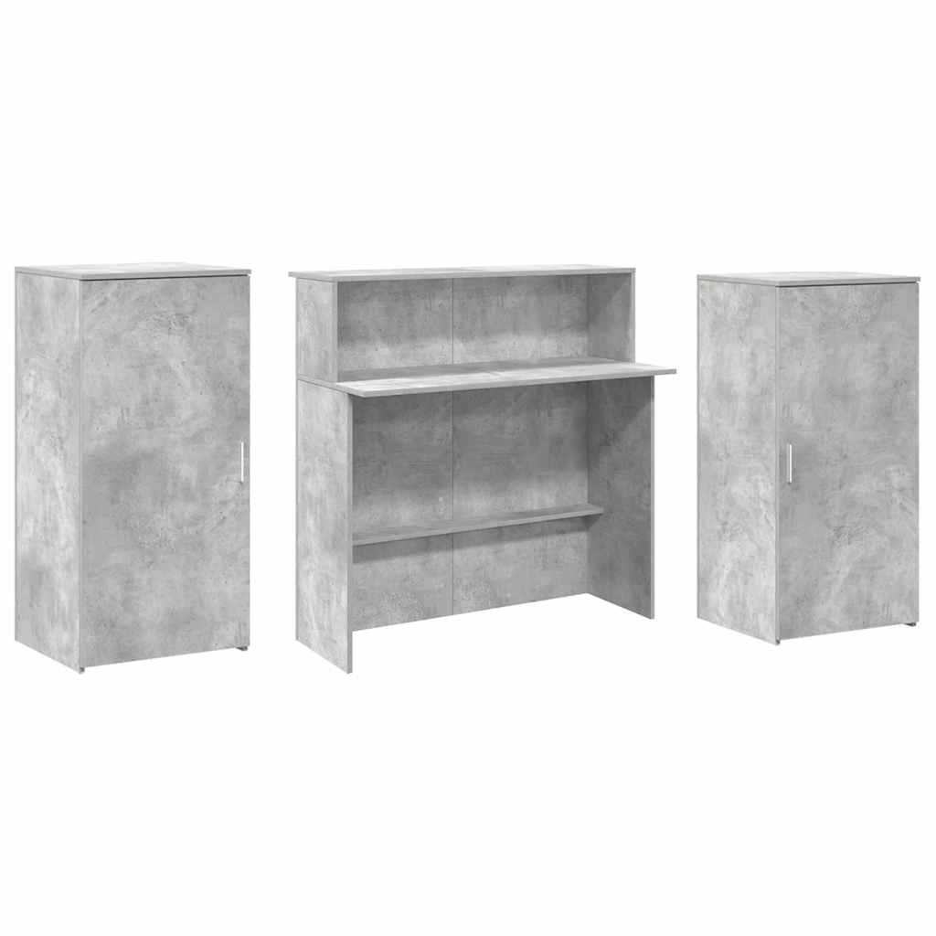vidaXL Empfangstheke Betongrau 200x50x103,5 cm Holzwerkstoff