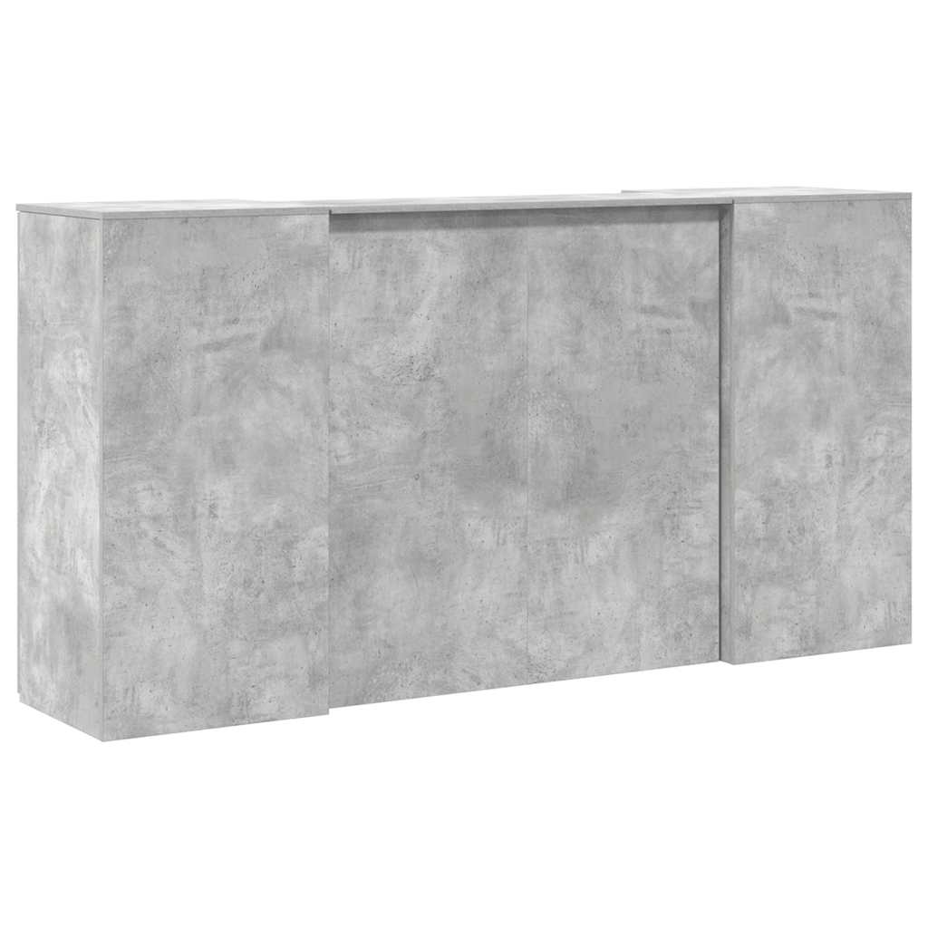 vidaXL Empfangstheke Betongrau 200x50x103,5 cm Holzwerkstoff