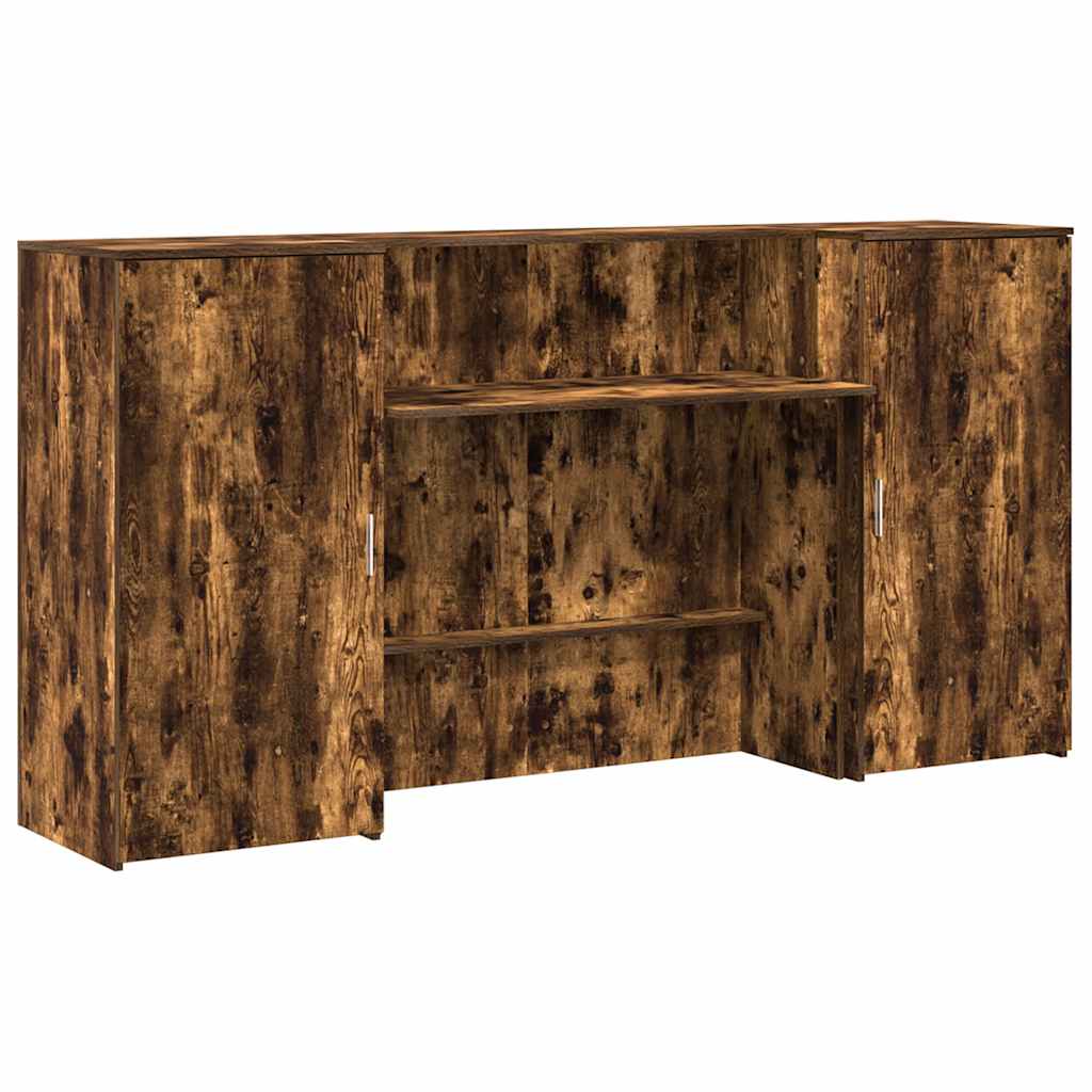 vidaXL Empfangstheke Räuchereiche 200x50x103,5 cm Holzwerkstoff