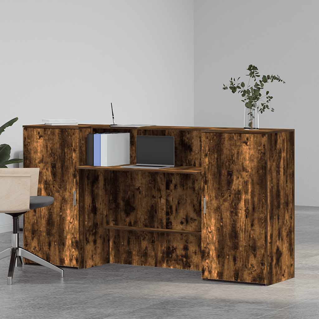 vidaXL Empfangstheke Räuchereiche 200x50x103,5 cm Holzwerkstoff