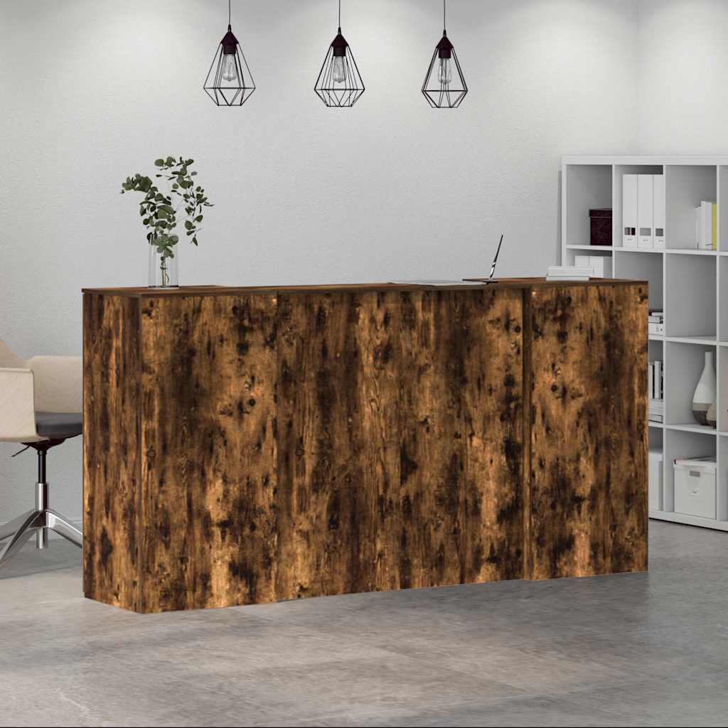vidaXL Empfangstheke Räuchereiche 200x50x103,5 cm Holzwerkstoff