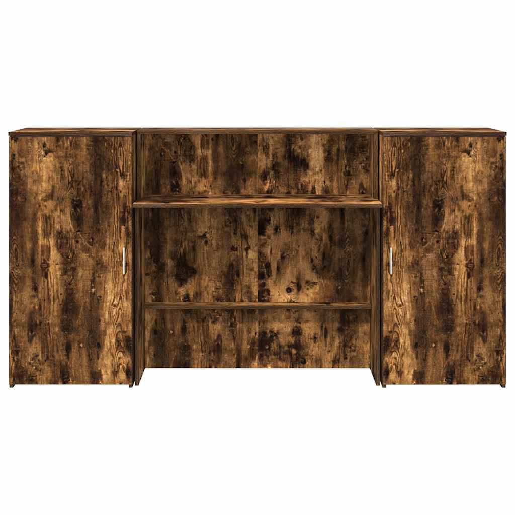 vidaXL Empfangstheke Räuchereiche 200x50x103,5 cm Holzwerkstoff