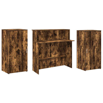 vidaXL Empfangstheke Räuchereiche 200x50x103,5 cm Holzwerkstoff