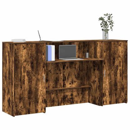 vidaXL Empfangstheke Räuchereiche 200x50x103,5 cm Holzwerkstoff