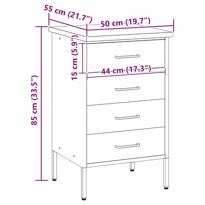 Werkbank mit Schubladen Schwarz und Grau 50 x 55 x 85 cm