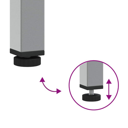 Ecktisch Grau 55 x 55 x 85 cm Stahl und hochwertiges Holz