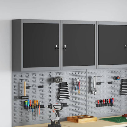 Werkzeugschrank mit Regal Schwarz und Grau 50 x 20 x 55 cm