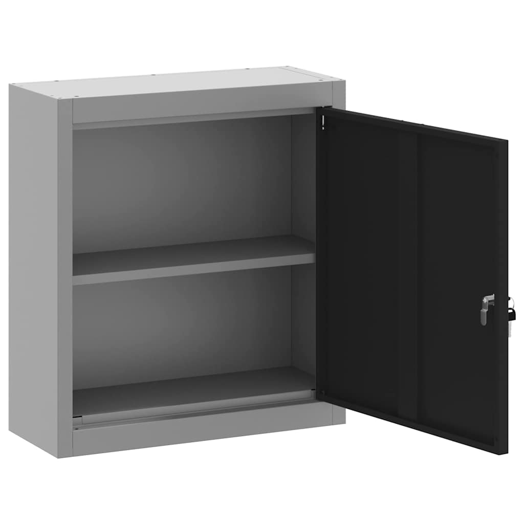 Werkzeugschrank mit Regal Schwarz und Grau 50 x 20 x 55 cm