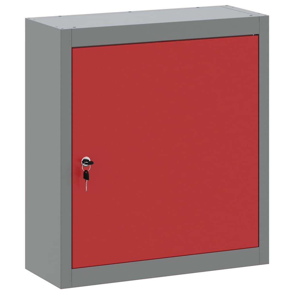 Werkzeugschrank mit Regal Rot und Grau 50 x 20 x 55 cm