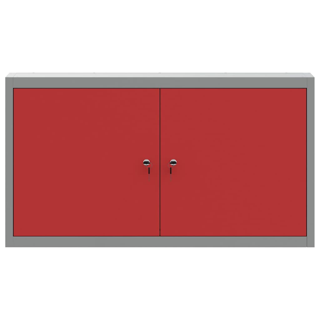 Werkzeugschrank mit Regal Rot und Grau 50 x 20 x 55 cm