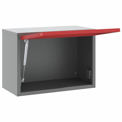 Werkzeugschrank mit Speicher Rot und Grau 50 x 25 x 35 cm