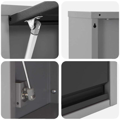 Werkzeugschrank mit Speicher Schwarz und Grau 100 x 25 x 35 cm