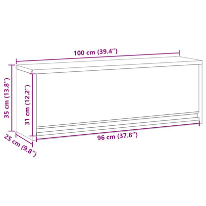 Werkzeugschrank mit Speicher Schwarz und Grau 100 x 25 x 35 cm