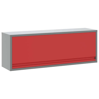 Werkzeugschrank mit Speicher Rot und Grau 100 x 25 x 35 cm