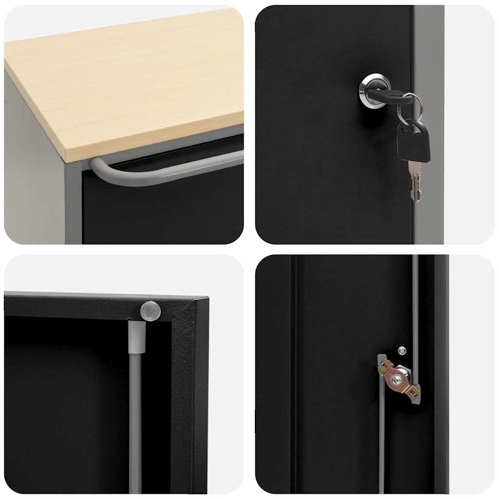 Werkbank mit Regal Mit Rad Schwarz und Grau 75 x 45 x 85 cm