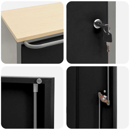 Werkbank mit Regal Mit Rad Schwarz und Grau 75 x 45 x 85 cm