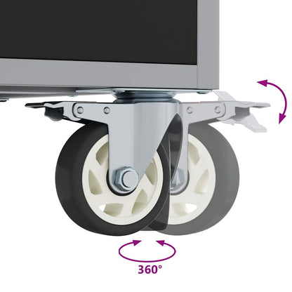 Werkbank mit Schubladen Schwarz und Grau 75 x 45 x 85 cm