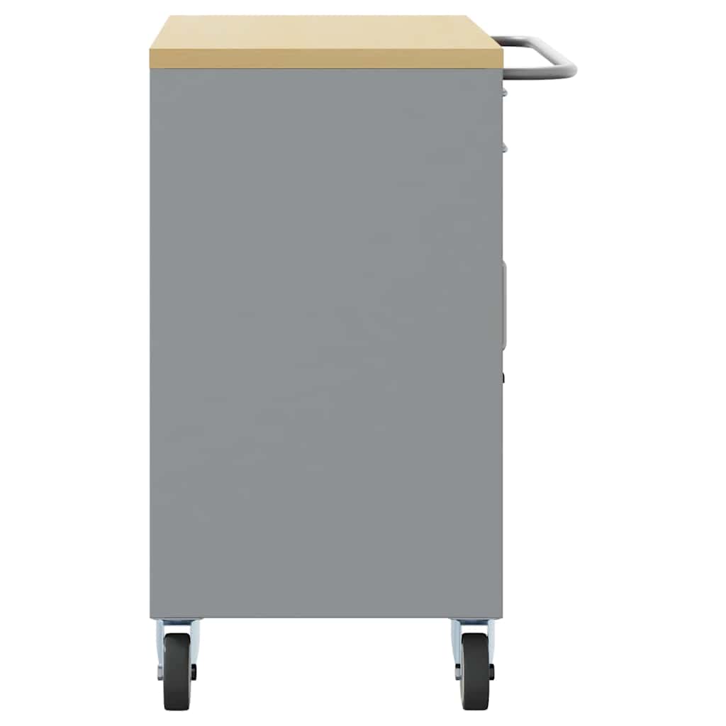 Werkbank mit Schubladen Schwarz und Grau 75 x 45 x 85 cm