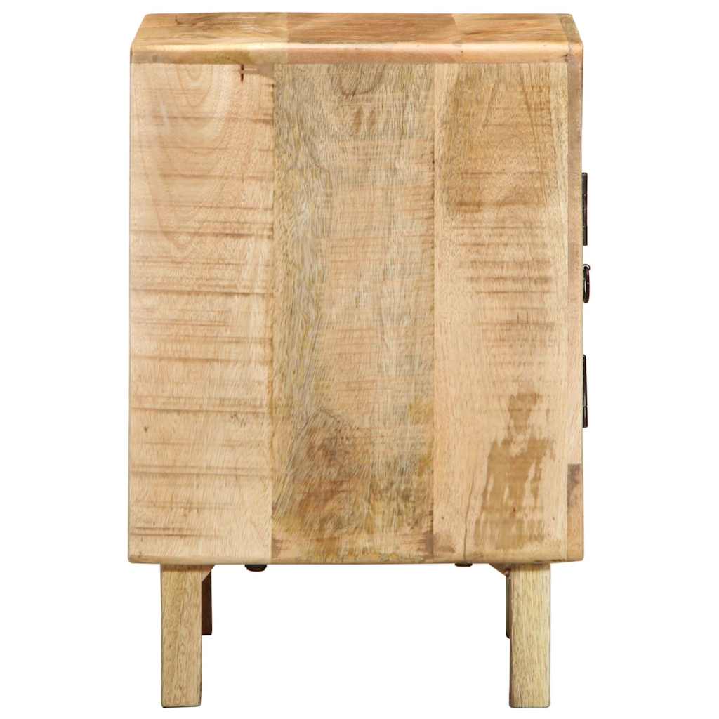 vidaXL Nachttisch 2 Stk. 40x32x46 cm Raues Massivholz Mango