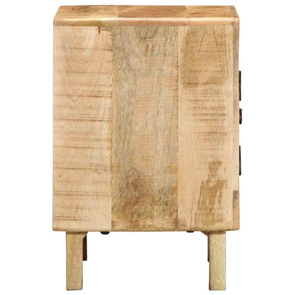 vidaXL Nachttisch 2 Stk. 40x32x46 cm Raues Massivholz Mango