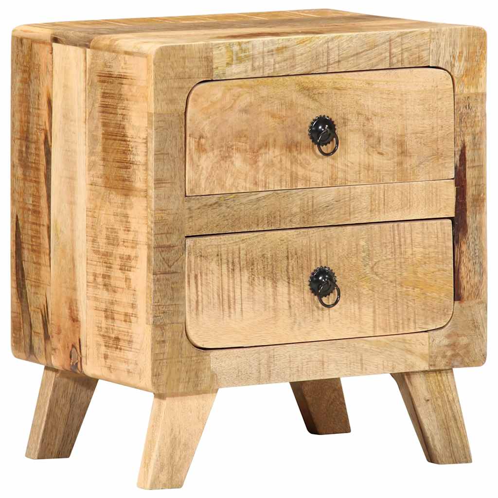 vidaXL Nachttisch 40x32x46 cm Raues Massivholz Mango