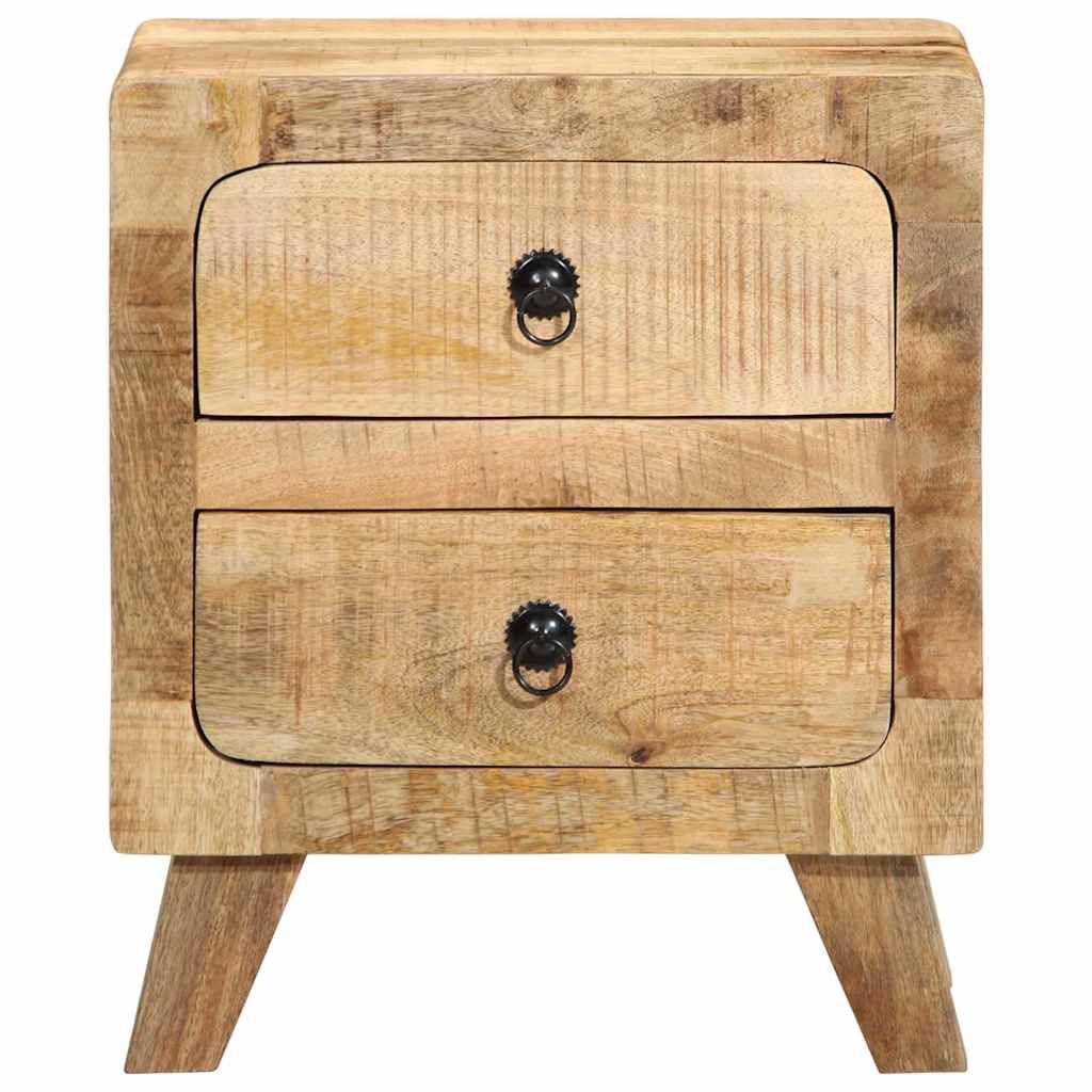 vidaXL Nachttisch 2 Stk. 40x32x46 cm Raues Massivholz Mango
