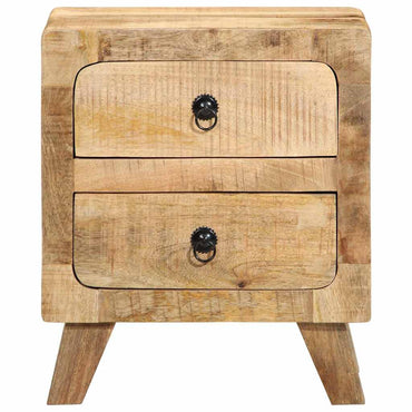 vidaXL Nachttisch 2 Stk. 40x32x46 cm Raues Massivholz Mango
