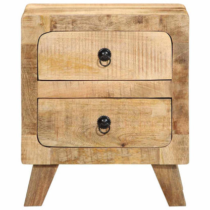 vidaXL Nachttisch 2 Stk. 40x32x46 cm Raues Massivholz Mango