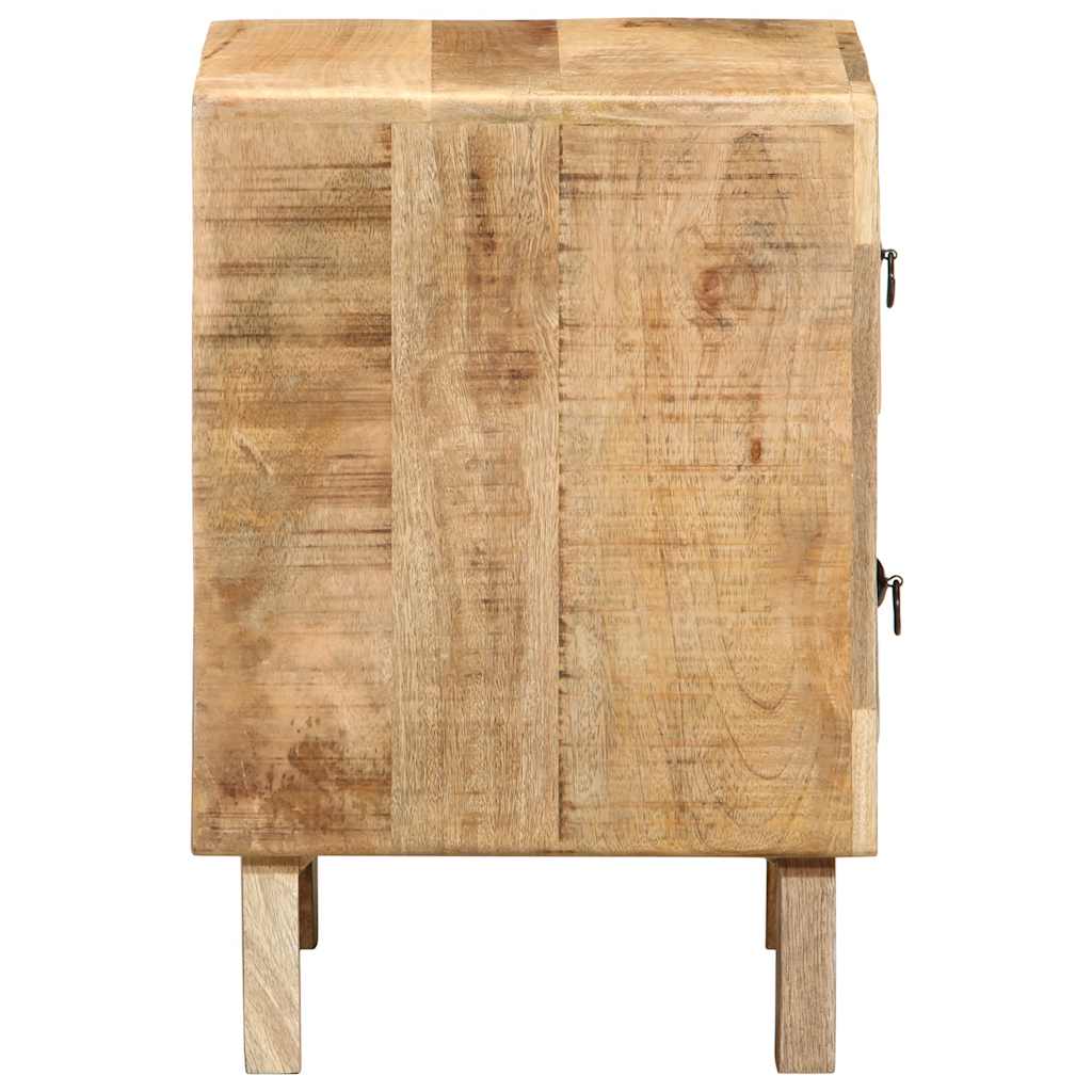 vidaXL Nachttisch 2 Stk. 40x32x46 cm Raues Massivholz Mango