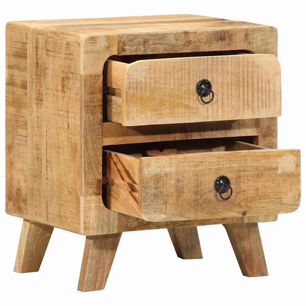 vidaXL Nachttisch 2 Stk. 40x32x46 cm Raues Massivholz Mango