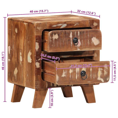 vidaXL Nachttisch 40x32x46 cm Altholz Massiv
