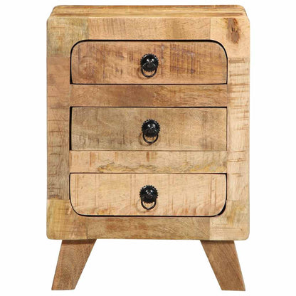 vidaXL Nachttisch 37x32x50 cm Raues Massivholz Mango
