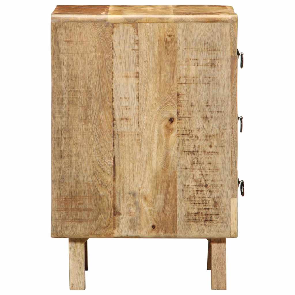 vidaXL Nachttisch 37x32x50 cm Raues Massivholz Mango