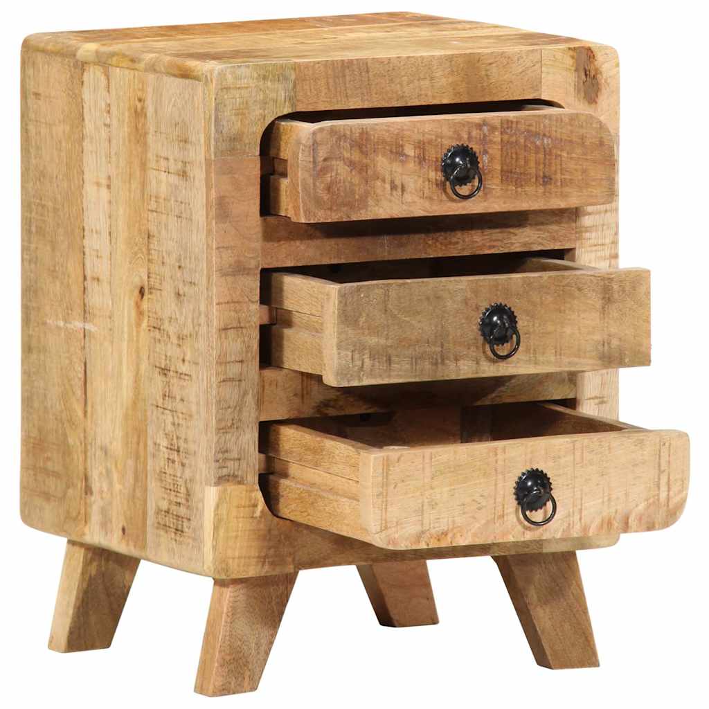 vidaXL Nachttisch 37x32x50 cm Raues Massivholz Mango