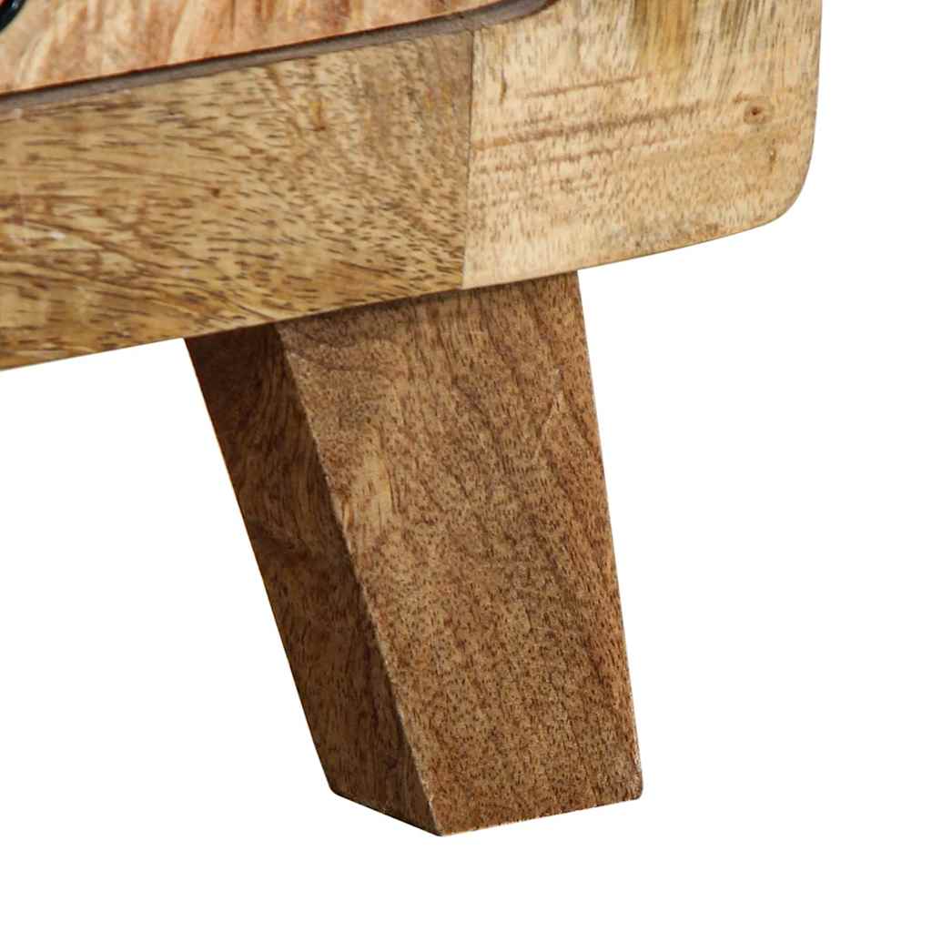 vidaXL Nachttisch 37x32x50 cm Raues Massivholz Mango