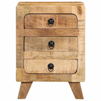 vidaXL Nachttische 2 Stk. 37x32x50 cm Raues Massivholz Mango