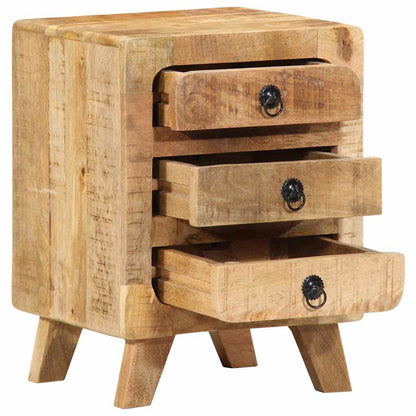vidaXL Nachttische 2 Stk. 37x32x50 cm Raues Massivholz Mango