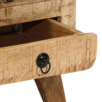 vidaXL Nachttische 2 Stk. 37x32x50 cm Raues Massivholz Mango