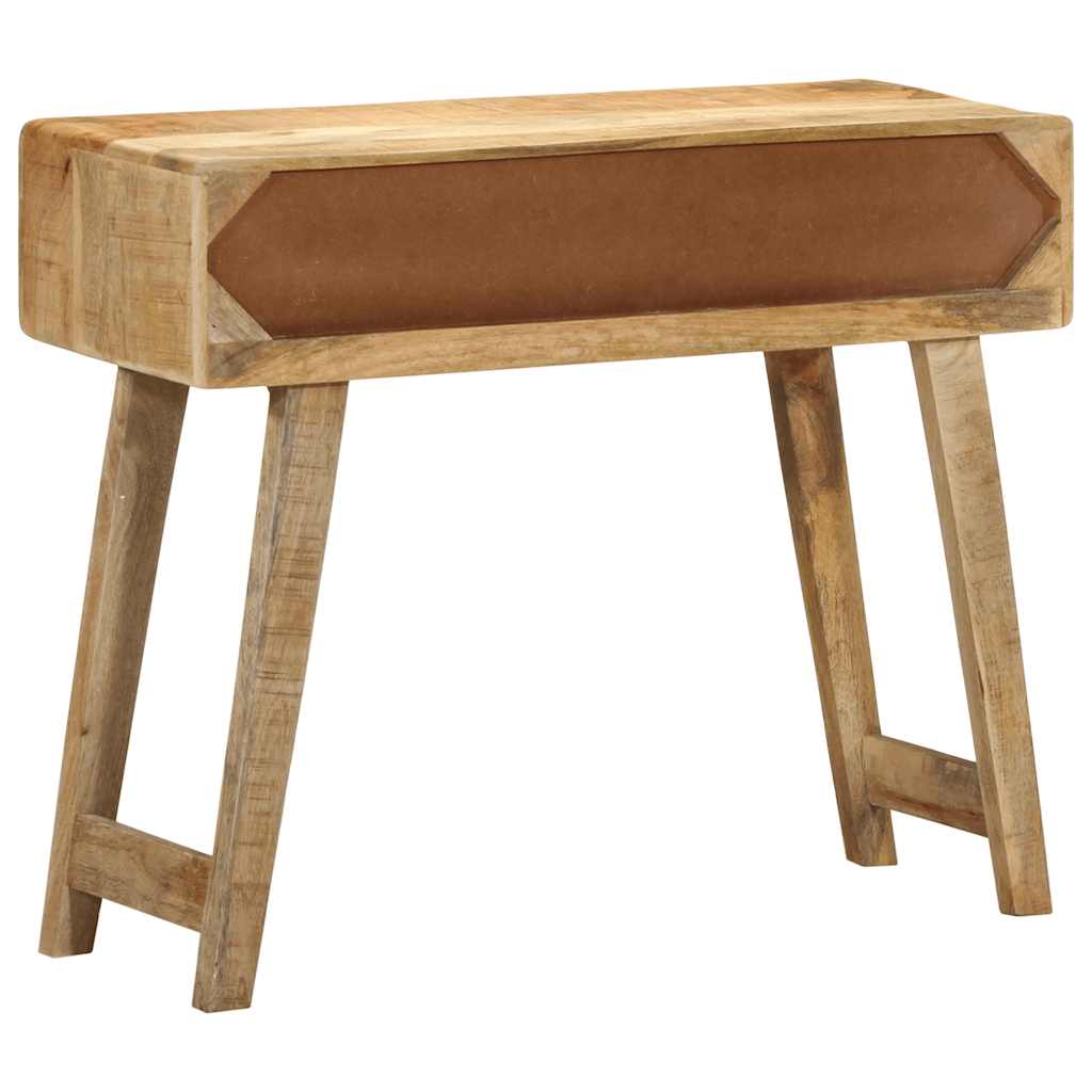 vidaXL Konsolentisch 90x32x75 cm Raues Massivholz Mango