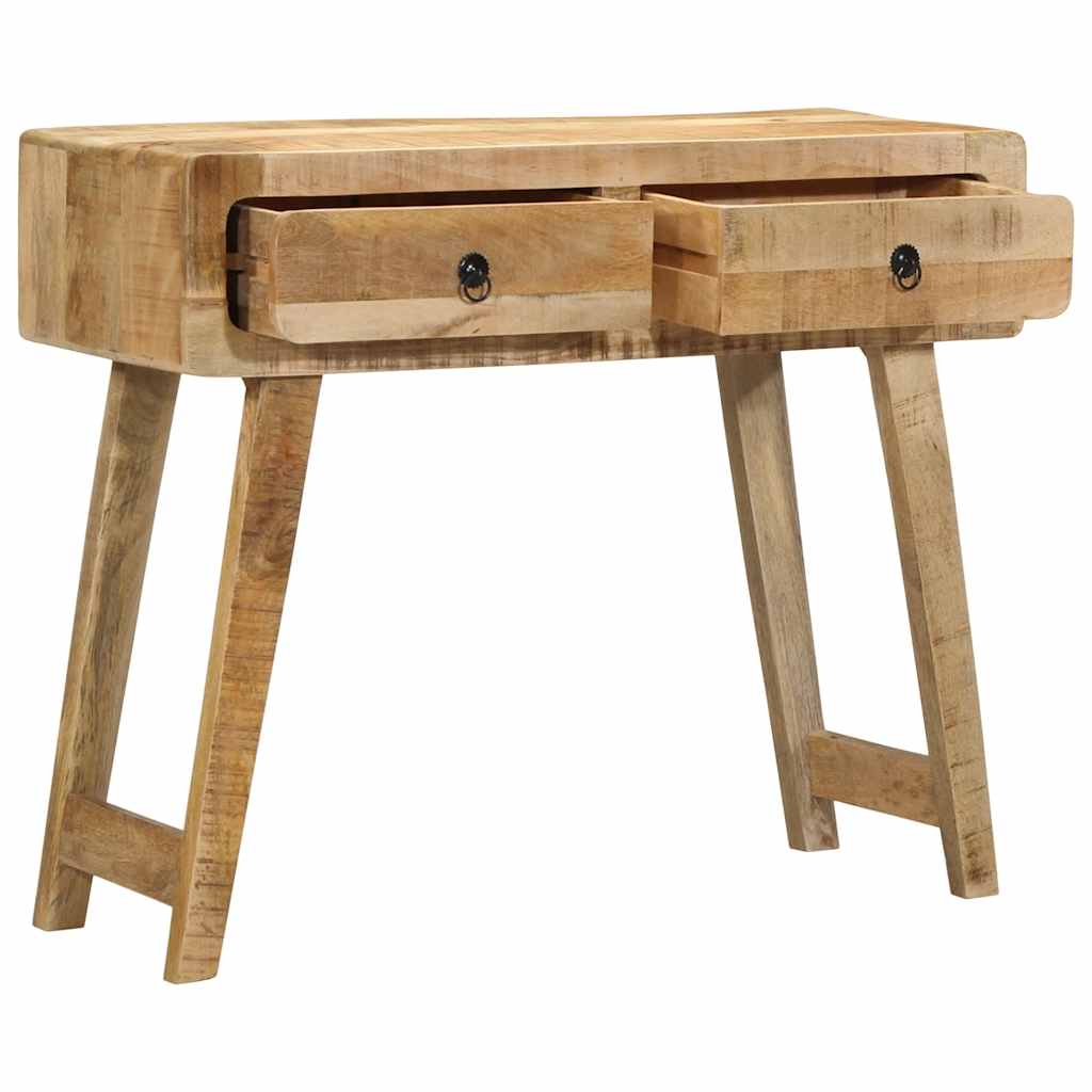 vidaXL Konsolentisch 90x32x75 cm Raues Massivholz Mango